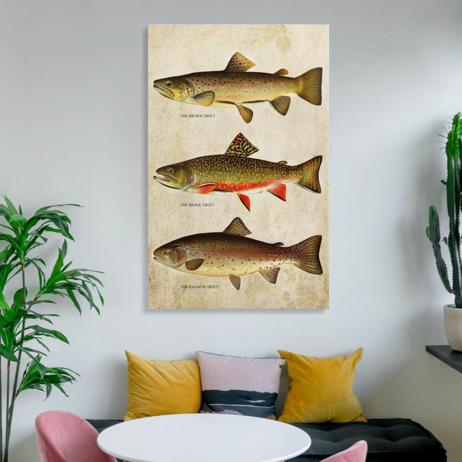 Amazon.co.jp: ヴィンテージトラウトフライフィッシングアートポスター